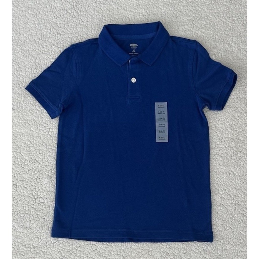 NEW Boys Short Sleeve Polo Shirt Size Small (6-7)  Blue School Uniform NWT